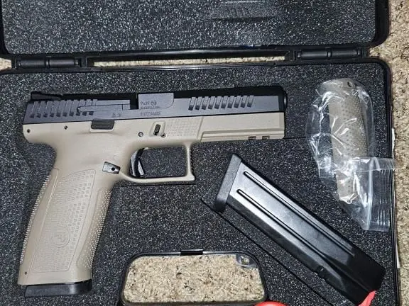 NIB CZ P-10 F 9mm, FDE/Black