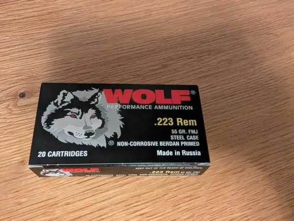 Wolf 223 Remington 55 grain 1000 rounds + ammo can