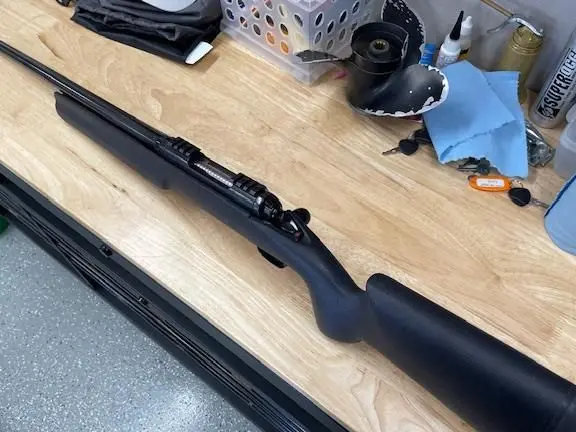 Savage model 12 bolt action .223, EX cond, aftermarket target stock, accutrigger, 21" threaded bull bbl, top rail, $600 cash. 4o5-596-4583 in Broken Arrow