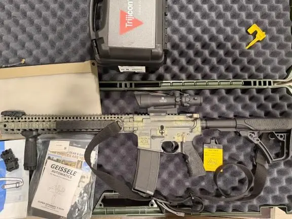 Daniel Defense DDM4 V9 Limited 16" 5.56 Rifle - Crocodile Rattlecan, Sling, Radian Charging Handle & Selector, and Geissele Trigger and Trijicon ACOG