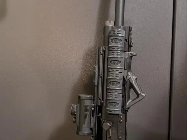 Saiga 12g with drums.