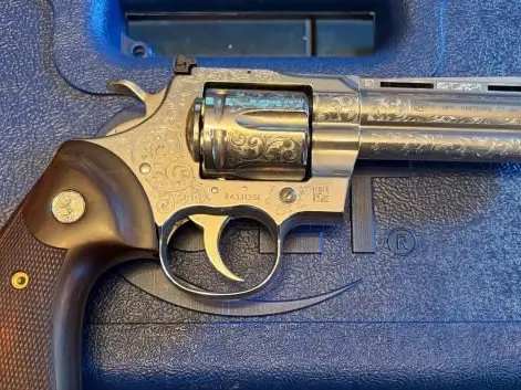 Engraved Colt Python with Holster