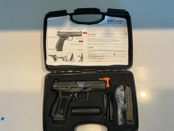 9mm New Pistol, Arex Delta M, Gen 2, Optics Ready, with accessories