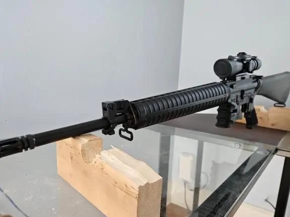 Olympic Arms M-16 Style AR-15 5.56 NATO Semi-Auto Rifle with Scope - Good Condition