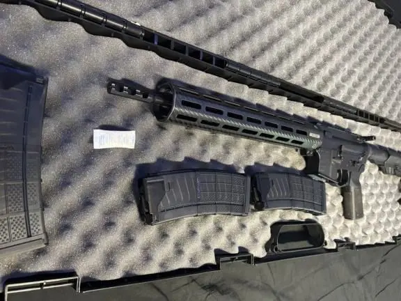 Faxon Ion Ultralight 5.56 NATO Semi Auto Rifle - 30+1 Rounds, 16" Barrel, 6-pos MFT Stock, Blue/Black