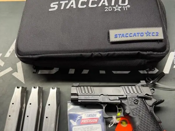 Staccato C2 with 3 mags and optic plate. NO TRADES