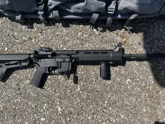 AR-15 with bag, extra mags and 800 .556 bullets