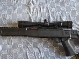 Ruger 10/22 with Tapco Intrafuse T6 stock and Simmons scope