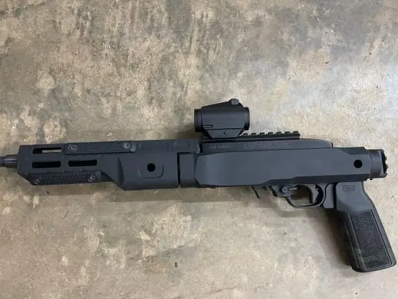 Ruger 10/22 charger takedown with Midwest chassis and Franklin binary