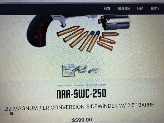 NAA 22Mag/22lr Conversion Sidewinder 2.5” barrel