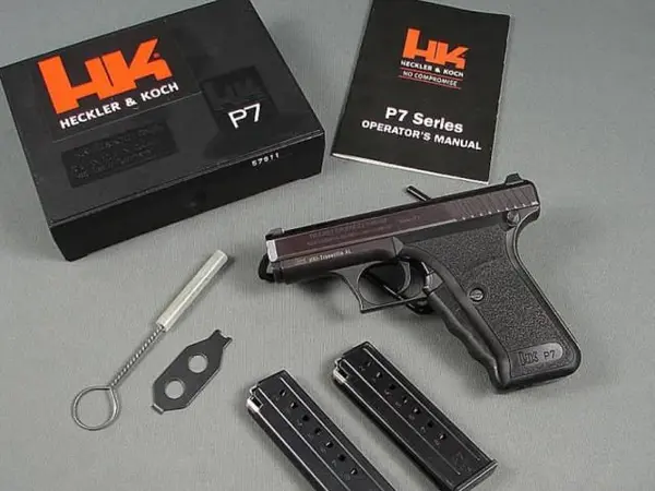 H&K HK Heckler & Koch P7 9mm Pistol w/Factory Box, 2 Mags, Manual