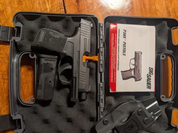 Sig Sauer P365 with 2 mags, case, and holster