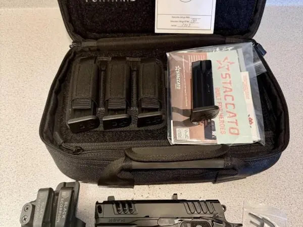 Staccato C4X Premium Package with Trijicon RMR HD/SRO Optic Plate and Black Scorpion Appendix Holster - Private Sale / No Sales Tax