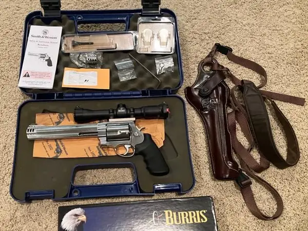 S&W 460 XVR Magnum, Burris Scope, Leupold Rings/Base, Galco Holster, Original Boxes