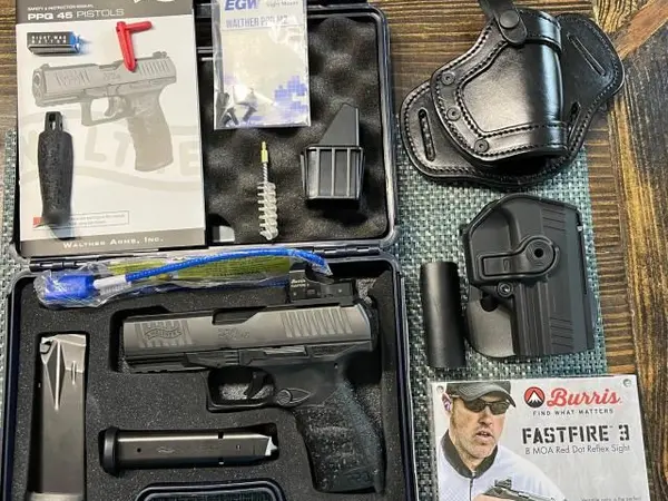 Walther PPQ 45ACP With Burris Red-Dot