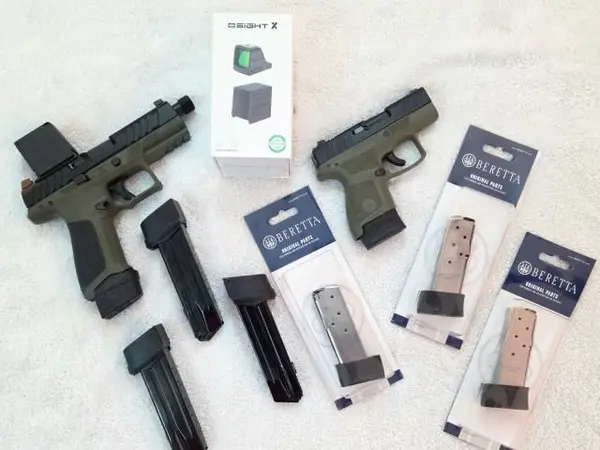Beretta APX A1 9mm 2-Gun Package!!! APX A1 Tactical OR and APX A1 Carry OR. 4 Mags each and Osight X Optic on Tactical