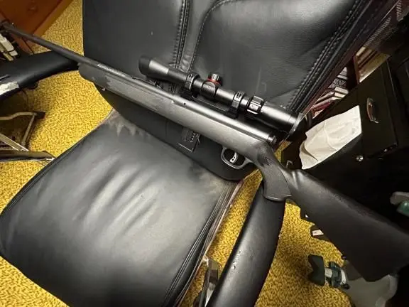 Savage 22 magnum rifle and scope
