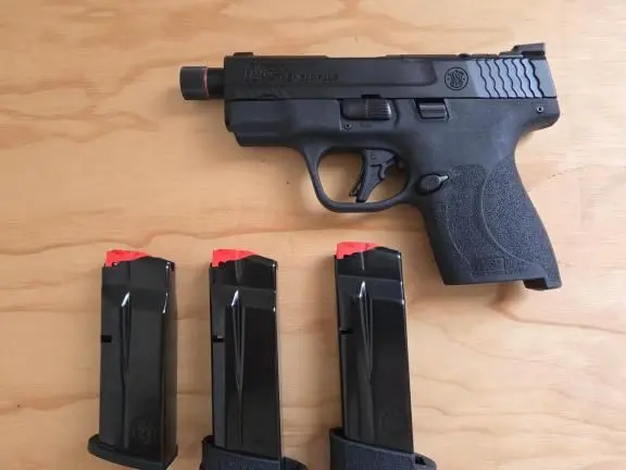 S&W M&P 9 Shield Plus with Threaded Barrel with extra accessories
