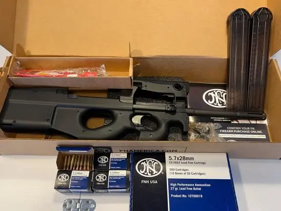 FN PS90 5.7x28 - 2 Mags + 674 Rds Ammo - Under 1K Rounds - AZ F2F