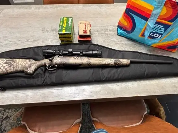 Savage Axis .308 with scope, ammo, and case
