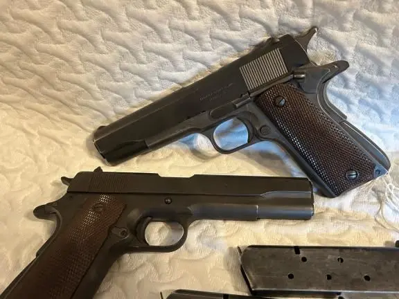 WWII ERA US military Ithaca 1911A1 pistols (rare) all correct