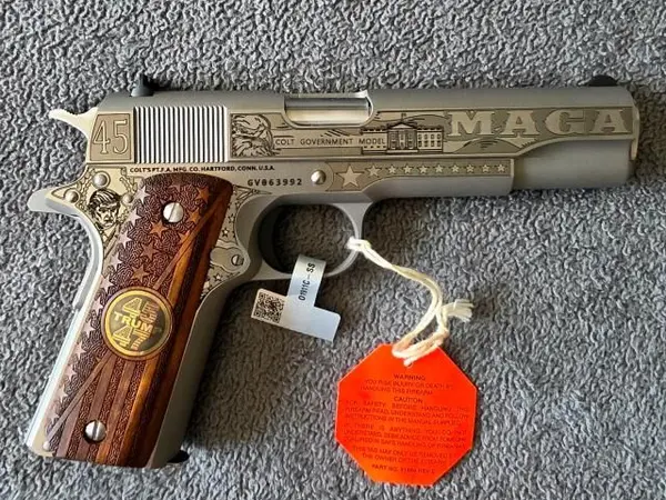 COLT 1911 GOVERNEMENT 45ACP - NIB - RARE COLLECTOR - DETAILED TRUMP ENGRAVED 45-47 THEME