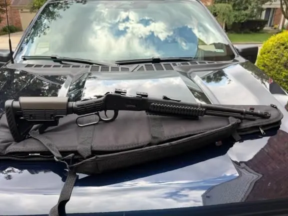 Mossberg model 464 ZMB. Zombie rifle.
