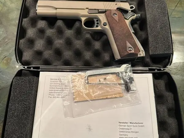 GSG 1911-22 .22 LR, tan, threaded barrel, holster and box - $275 OBO