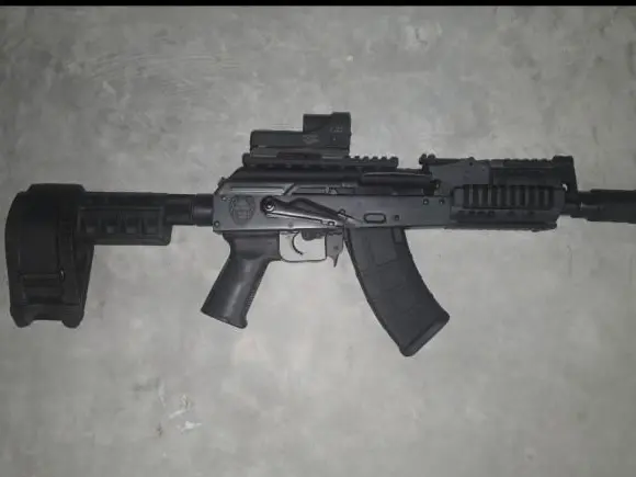 $1500 OBO Romanian Cugir Mini Draco 7.62x39 • Stealth Gray • Trijicon RX01