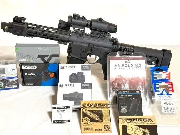 AR-15 .300 Blackout 8.5” Pistol folding stock & arm brace