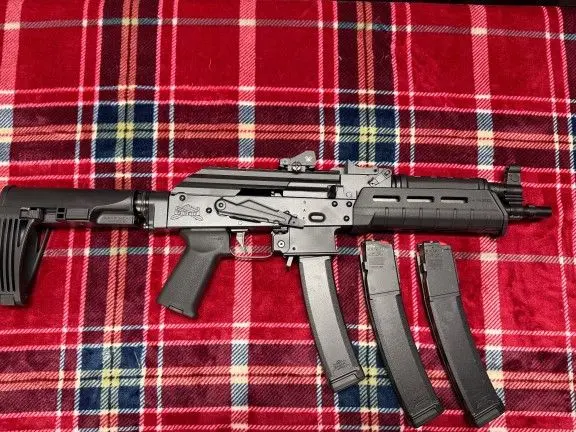 PSA AK-V 9mm pistol threaded with Tri-Lug