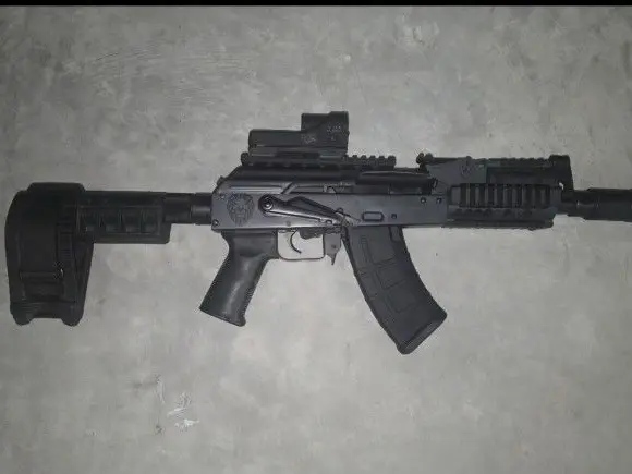 $1500 OBO Romanian Cugir Mini Draco 7.62x39 • Stealth Gray • Trijicon RX01 1x24