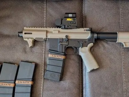 AR-15 5.56 AR-15 556 4.5" COMPLETE UPPER BARREL PISTOL CERAKOTED WITH (4) 30RD MAGAZINES