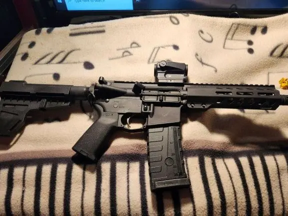 PSA AR 15 Pistol with blade brace 7 inch barrel