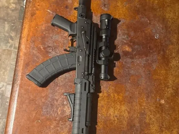 Century arms ras47 magpul furniture, dog leg rail with banshee 1x6