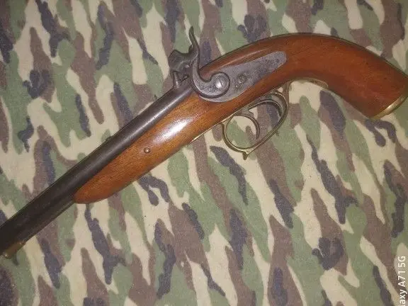 36 caliber double barrel Italian made percussion pistol