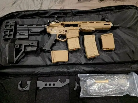 ATI Alpha Maxx 5.56 AR Pistol (NIB, factory configuration) & SBA5 Adjustable Pistol Stabilizing Brace / 6-Position Buffer Tube Kit + 4 Mags