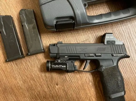 P365 X with thumb safety, radian compensator, TLR7 Sub, Holosun