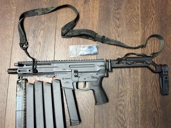 Brand new CMMG Dissent 9mm 6.5" MGKS in sniper gray (discontinued color).