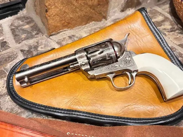 Cimarron Frontier 45LC, SAA Clone, Engraved Nickel