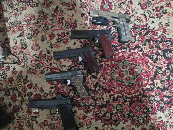 Cleaning out safe - 2x 1911, 45/70, mosin m44
