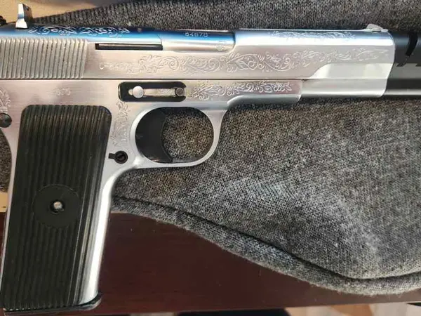 Tokarev M57 Chrome Engraved w Ammo