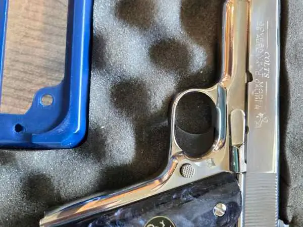 Polished stainless colt govt 1911 45 lew horton