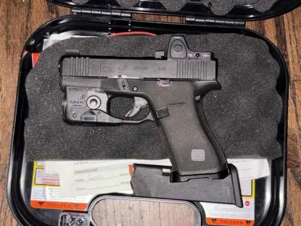 Glock 43X stippled, milled for RMRcc, TLR-6 laser