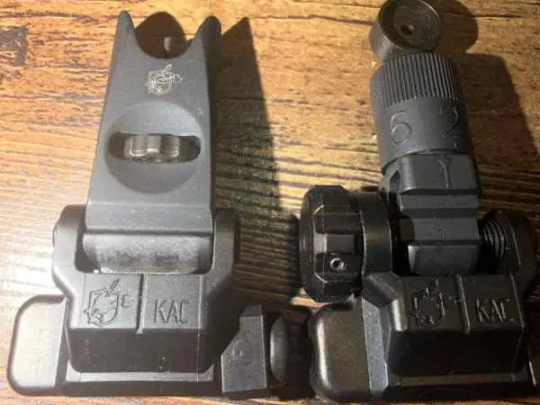 Knights armament flip up iron sights