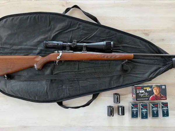 Ruger 77/22 .22 WMR – 6-24x44 Scope – 3 Mags – 400