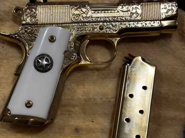 Colt 24k Gold Engraved Pistol