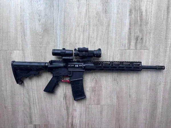 AR15 with red dot and 3x magnifier