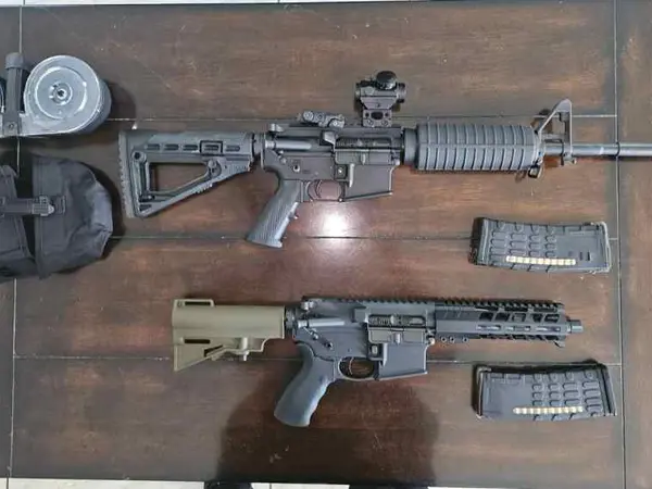 AR 15 AND ARP COMBO BOTH W FRT'S AND 100 RND DRUM