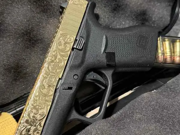 G42 380 gold plated and engraved